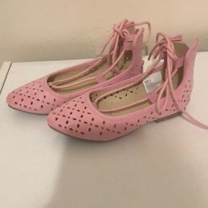 Pink Gymboree lace up flat shoes size 9c